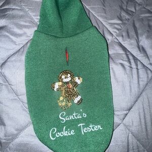 Green Santa's Cookie Tester Dog Hoodie